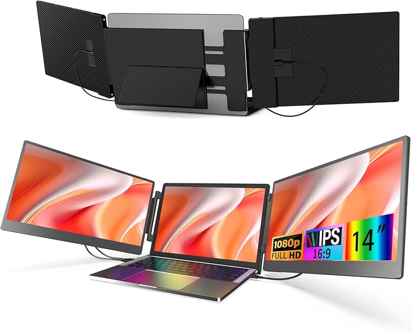 Triple Laptop Screen Extender Portable Monitors: 14