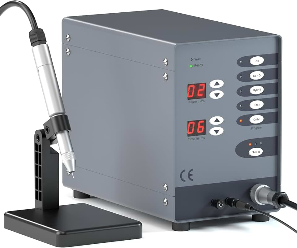 Automatic Jewelry Welder, CNC Spot Welder Machine 110V 100W, Pulse Argon Arc Permanent Jewelry Welding Kit, 50A-600A for DIY Jewelry Repair Gold Hardware Workpiece Welding