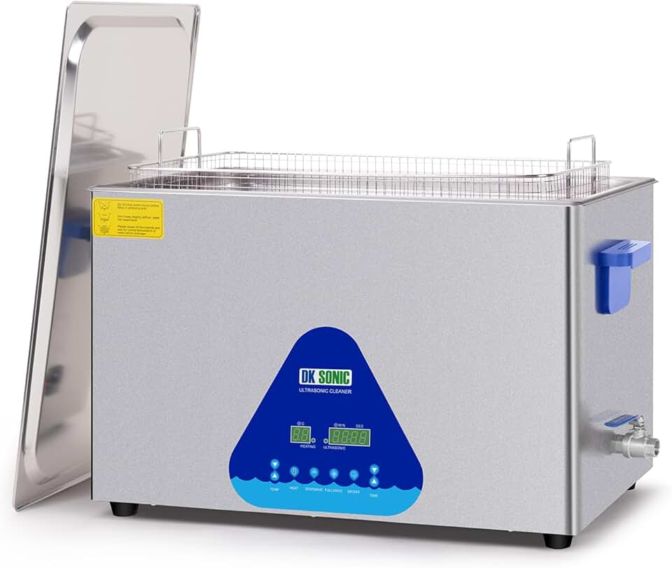 DK SONIC Ultrasonic Cleaner with Digital Timer and Basket for Coins, Record, Daily Necessaries, Lab Tools, Metal Parts, Carburetor, Brass, Auto Parts, Engine Parts, etc (30L, 110V)