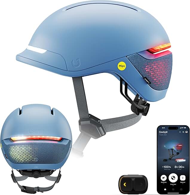UNIT 1 FARO Smart Helmet | MIPS | Lights | Bicycle Certified, E-Bike, Scooter | Crash Alert | Turn Signals & Automatic Brake Lights Compatible | iOS & Android App