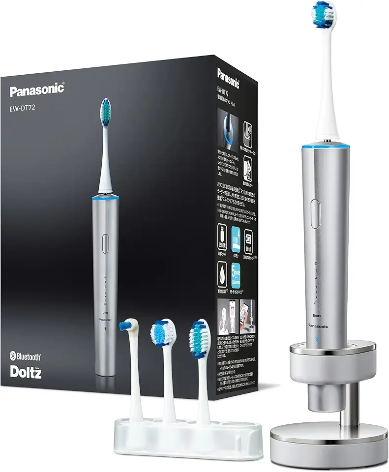Panasonic EW-DT72-S Doltz Top Model Silver with Bluetooth Light Ring Function Electric Toothbrush AC100-240V Shipped from Japan Released in 2022