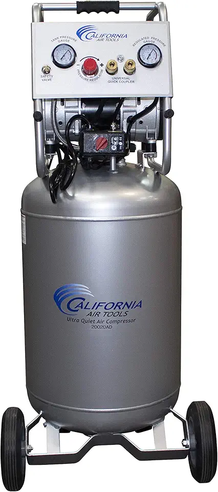 California Air Tools 20020AD Ultra Quiet & Oil-Free Air Compressor 2.0 Hp, 20.0 Gal. Steel Tank Air Compressor with Automatic Drain Valve