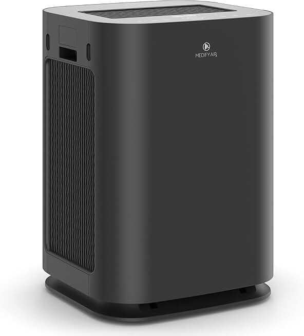 Medify MA-125 Air Purifier with True HEPA H14 Filter | 4,102 ft² Coverage in 1hr for Smoke, Wildfires, Odors, Pollen, Pets | Quiet 99.9% Removal to 0.1 Microns | Black, 1-Pack
