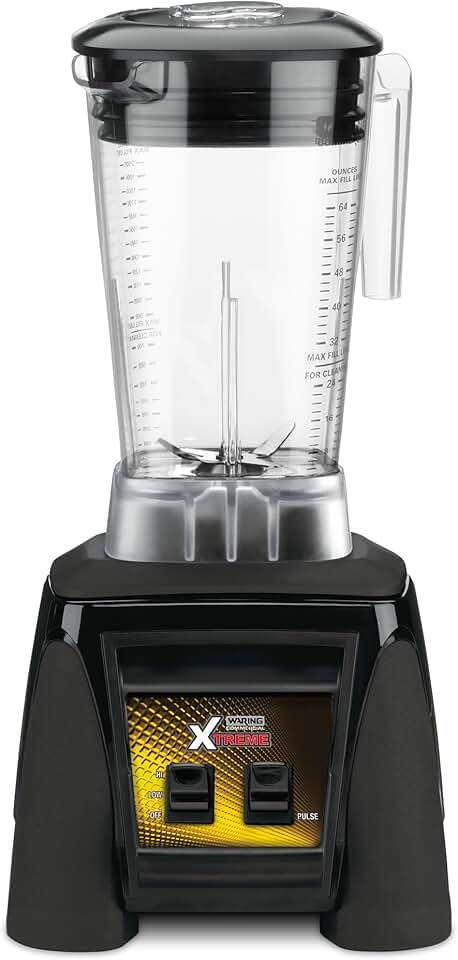 Waring Commercial MX1000XTX 3.5 HP Blender with Paddle Switches, Pulse Feature and a 64 oz. BPA Free Copolyester Container, 120V, 5-15 Phase Plug, Black