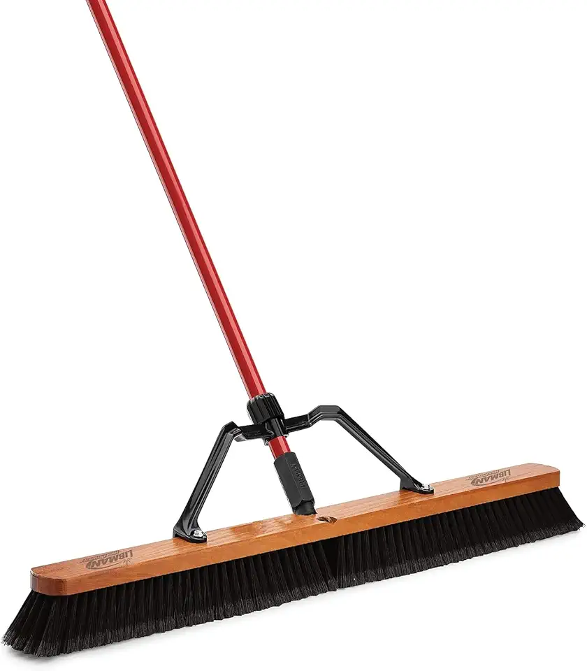 Libman Commercial 36-inch Smooth Surface Heavy-Duty Push Broom, Black Bristles, 3/Carton (850)