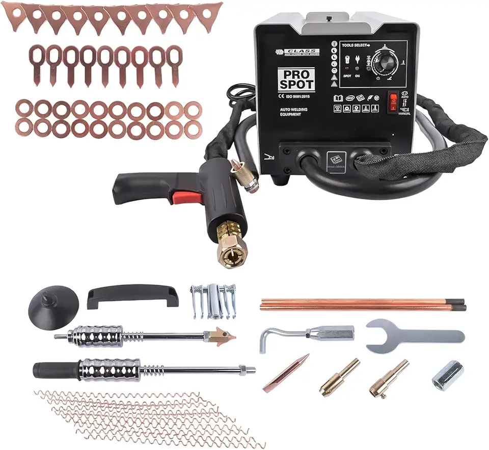 3800A Pro Spot Dent Puller Welder, 3000W Stud Welder Dent Repair Kit, Stud Welder Machine, Auto Car Body Dent Puller Repair Kit 110V, 7 Welding Modes