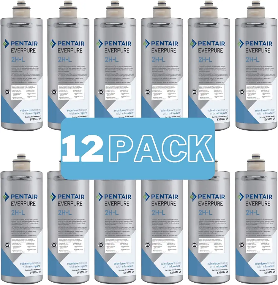 Everpure 2H-L | Aquverse A100 | Pentair S-54 Replacement Filter Cartridge for Water Cooler | NSF Certified | 12-Pack