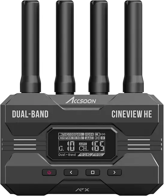 Accsoon CineView WIT04-HE-RX Video Receiver Dual-Band HDMI1200ft(350m) Range up to 4 Monitor Devices 2.4+5Ghz Latency Less Than 0.06s HDMI in Loop-Out (HDMI RX only)