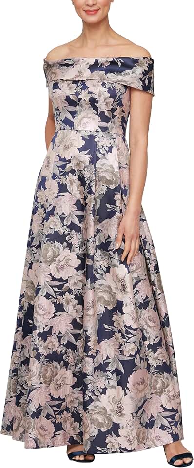 Alex Evenings Women's Formal Long Ballgown, Mother of The Bride Dress with Pockets