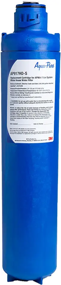 3M Aqua-Pure Whole House Sanitary Quick Change Replacement Water Filter AP917HD-S, For Aqua-Pure System AP904, Reduces Sediment, Chlorine Taste and Odor, and Scale