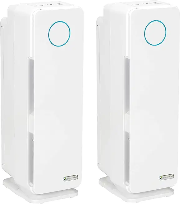 germguardian Germ Guardian True HEPA Filter Air Purifier,UV Light Sanitizer,Eliminates Germs,Filters Allergies,Pets,Pollen,Smoke,Dust,Mold,Odors,Quiet 22 inch 5-in-1 Air Purifier for Home,2PK