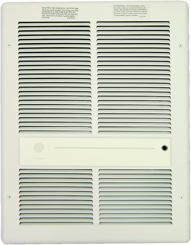 TPI E3312RPW Series 3310 Fan Forced Wall Heater Without Summer Fan Switch and in-Built Thermostat, 1000 W, 8.3 Amps, White