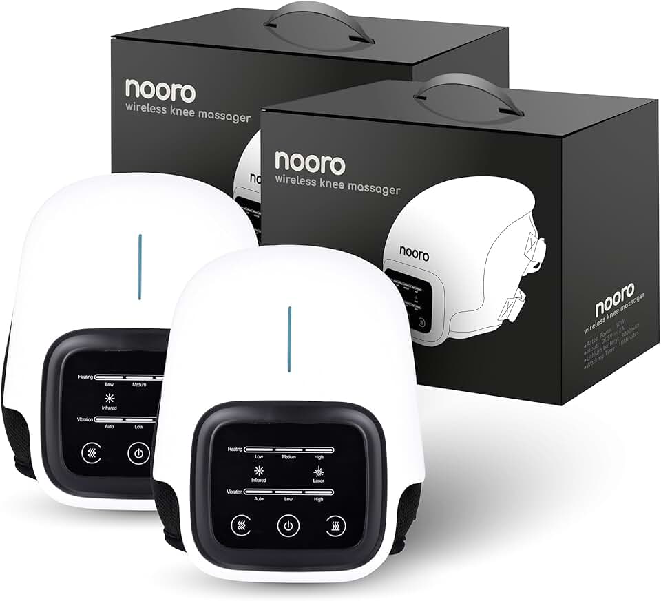 nooro Portable Knee Massager with Heat, Red Light, & Massage Therapy, Relax Tight Muscles and Helps Minor Joint Stiffness and Discomfort, Hands-Free Design