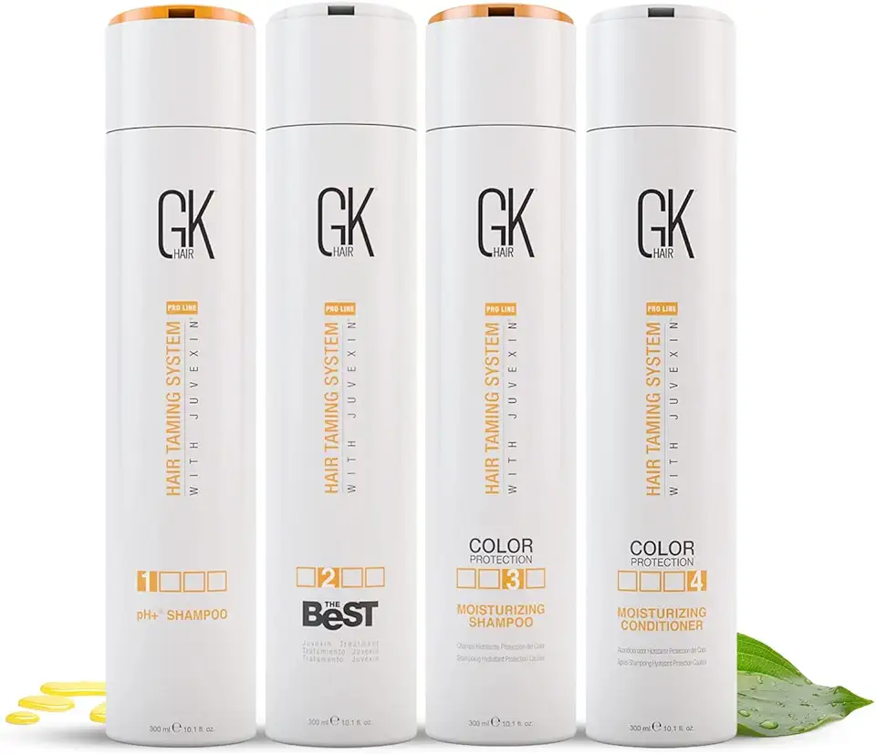 GK HAIR Global Keratin The Best Kit (10.1 Fl Oz/300ml) Smoothing Keratin Hair Treatment Professional Brazilian Complex Blowout Straightening For Silky Smooth & Frizz Free Hair
