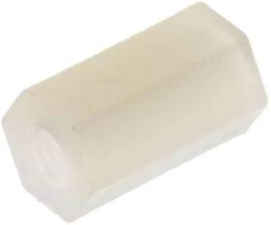 Hex Standoff, Female-Female, Nylon, Natural Finish, 4-40 inch Screw Size, 1/4 inch OD, 3/4 Body Length, (Pack of 1000)