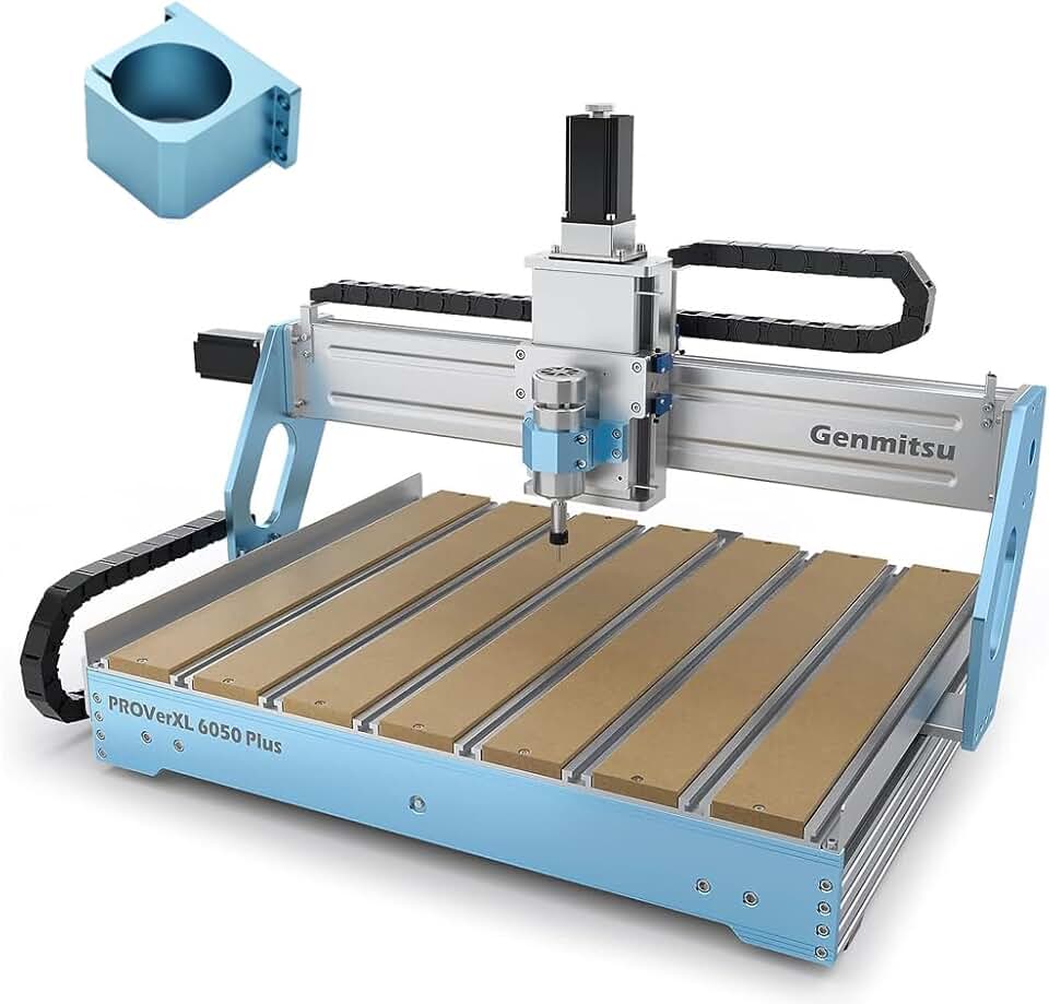 Genmitsu PROVerXL 6050 Plus CNC Router Machine and Compatible 69mm Diameter Spindle Holder Mount
