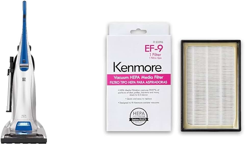Kenmore Floorcare Upright Bagged Vacuum + Kenmore 53296 EF-9 Media Vacuum Cleaner Exhaust Filter
