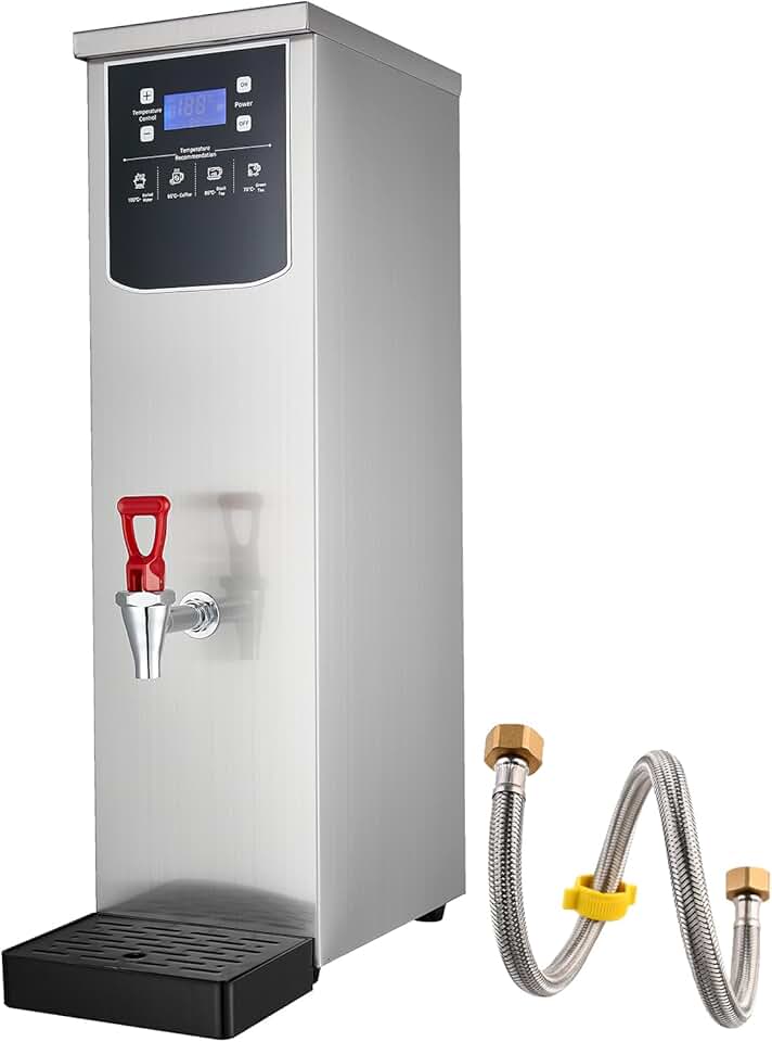 Hot Water Dispenser Commercial Hot Water Boiler Large Capacity Electric Water Pot, 50L/13Gal Hot Water per Hour, Stainless Steel, 1600W Fast Heating for Tea Coffee Restaurant Hotel Office