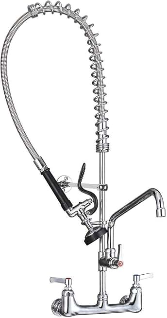 MSTJRY Commercial Sink Faucet with Pre Rinse Sprayer, 35”Height 8