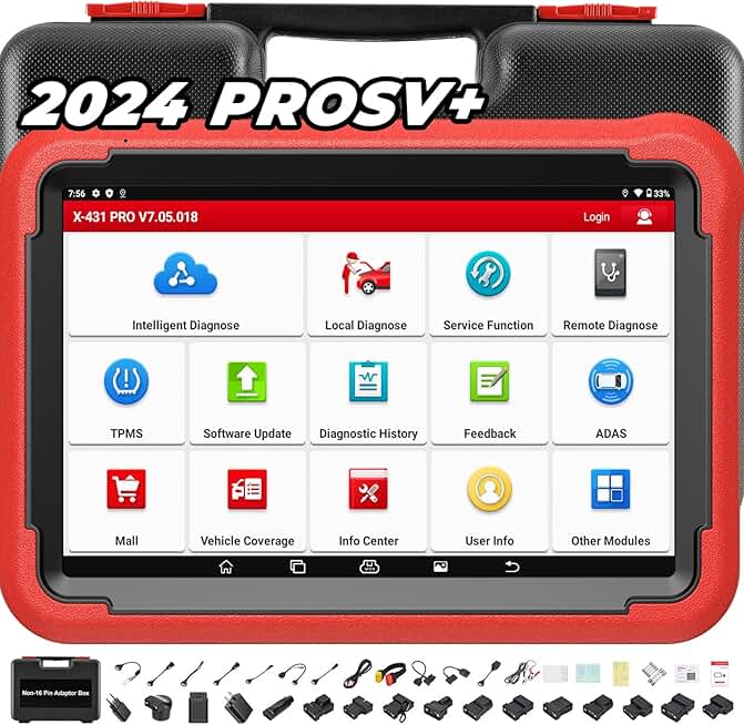 LAUNCH X431 PROS V+ Elite Bidirectional Scan Tool, 2024 Newly Added CANFD Connector, 37+ Reset for All Cars, ECU Online Coding, OEM Full System Diagnostic, Free Update, Same as X431 V+