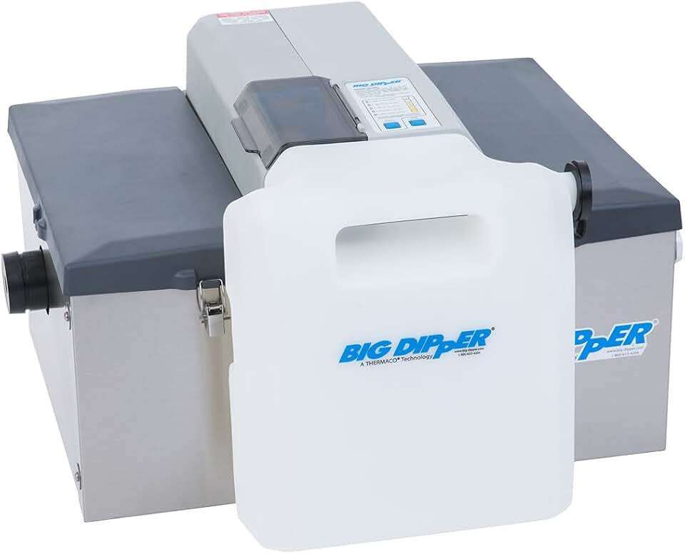 Big Dipper W-200-IS Automatic Commercial Grease Trap Removal Device for Restaurant Dishwasher Sinks, 47-Pound Grease Capacity, Stainless Steel, 115v