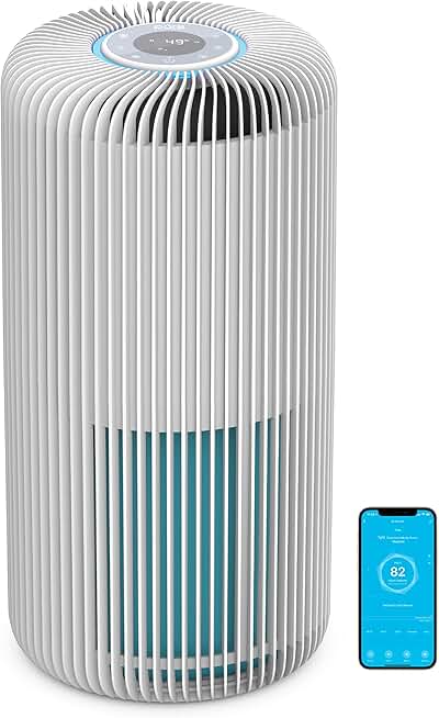 Pure Enrichment PureZone Turbo Smart Air Purifier for Large Rooms (1050 sq. ft. in 30 min.) - Energy Star Rated, 5 Stage Filtration, Smartphone Compatible, Traps Germs, Smoke, & Dust (White)