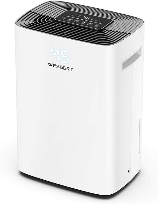 6000 Sq. Ft Dehumidifier for Basement, Wpsoert 100 Pints Dehumidifiers for Home Large Room with Drain Hose, Intelligent Humidity Control, Three Modes Deshumidificador, Child Lock, 24H Timer