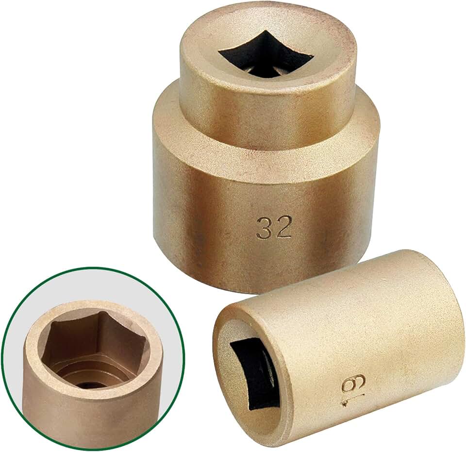 CS Unitec | Non-Sparking & Non-Magnetic Aluminum Bronze Impact Socket Set | 2-5/8 inch 6 Point Socket, 1 inch Drive