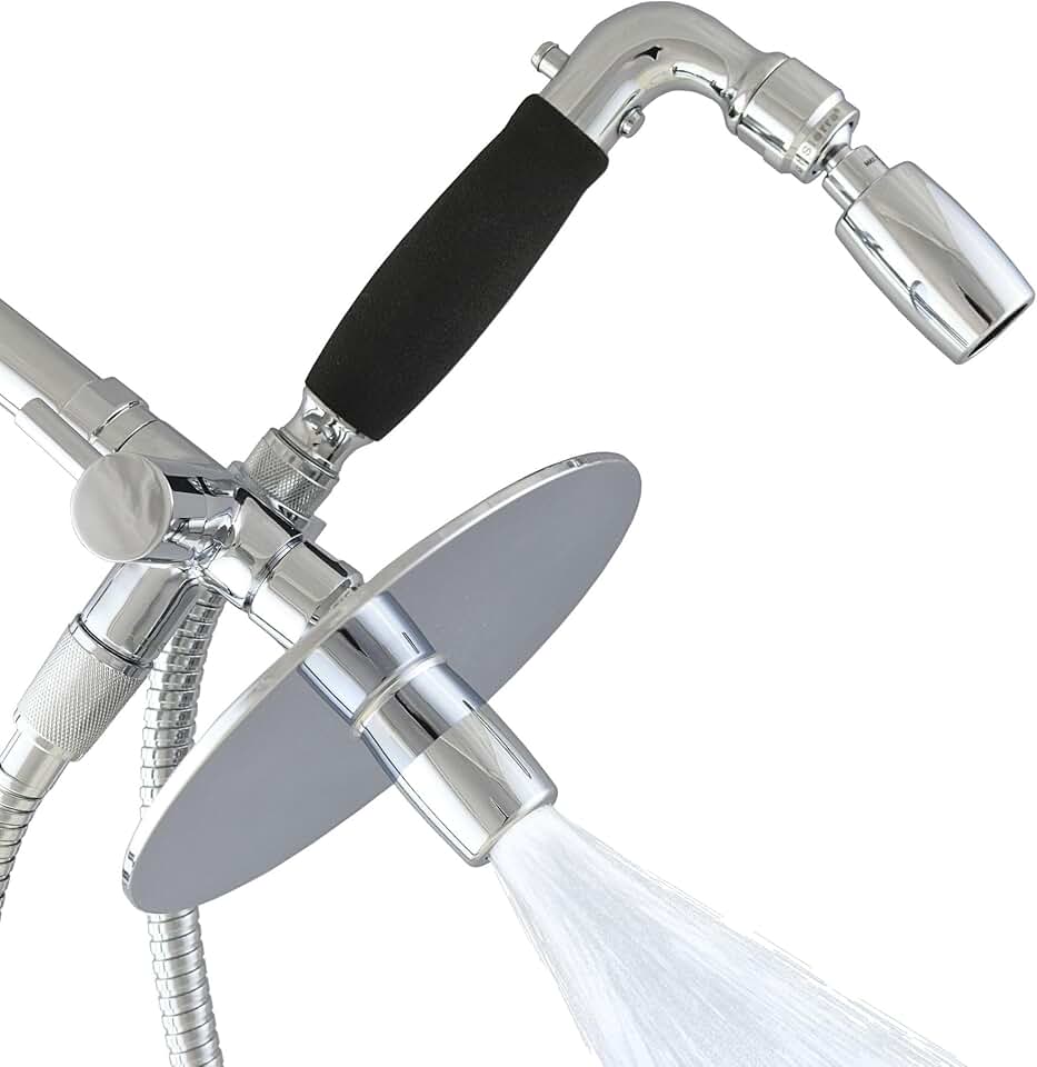 High Sierra Showerheads® - All Metal 3-Way Shower Head and Handheld Combo Kit. Features the Reflection Shower Head & Handheld Shower Head w/Slip-Free Grip - Chrome