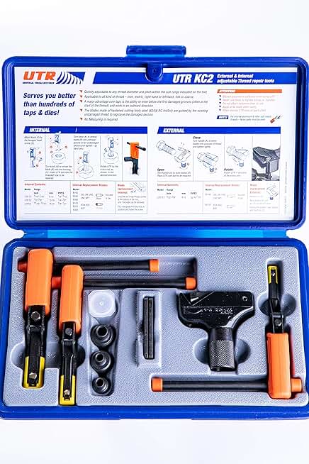 KC2 - External & Internal Adjustable Restorers – Universal Thread Repair Tool Kit. Easily Replaces Hundreds of Taps and Dies. All In One Patented Solution.