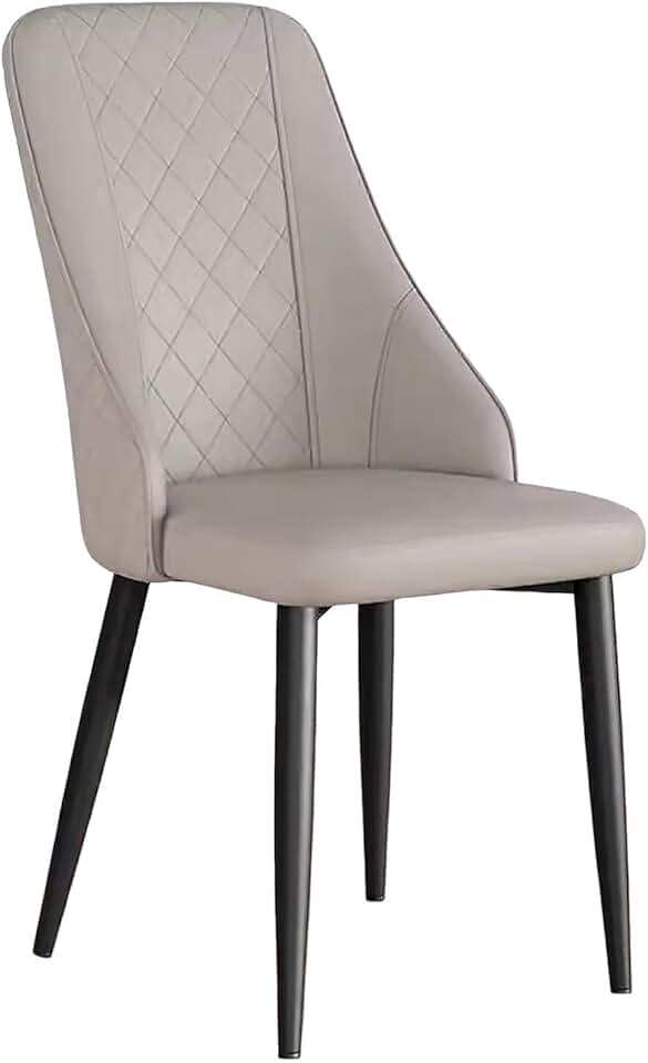 Dining Chairs Kitchen Chairs Soft Comfortable Durable Leisure Chair Meal Chairs Pu Leather Side Chairs with Black Metal Legs Dining Room Chairs Living Room Restaurant Vanity Chair/Light Gray/O