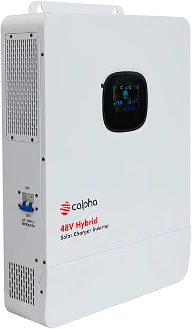 Calpha 10000W 48V Hybrid Solar Inverter,110V/240V Split Phase Inverter with Dual 100A MPPT Controller, Off-Grid Hybrid Inverter, Support Parallel 6 inverters, for Lead Acid and Lithium Battery
