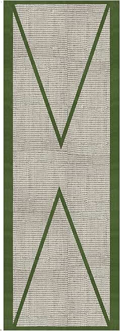 Kilim Rug 3x20 Runner Area Rug Boho Rug Green Black Cotton Dhurrie Machine Washable Rug Flatweave Rugs for Home Foyer Corridor Runner Hotels Partys Hallway Stair Runner