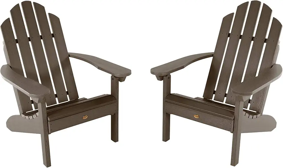Highwood Classic Westport Adirondack Chairs, 2-Piece Set, Weathered Acorn