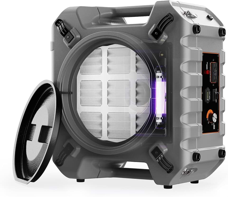 Abestorm 750 CFM Air Scrubbers with UV-C Light, Commercial HEPA Air Scrubber for Damage Restoration, Stackable Negative Air Machine with 4-Stage Filtration, S1