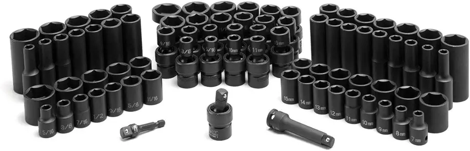 Grey Pneumatic 1281 3/8 Drive 81pc Complete Impact Socket Set CHROME
