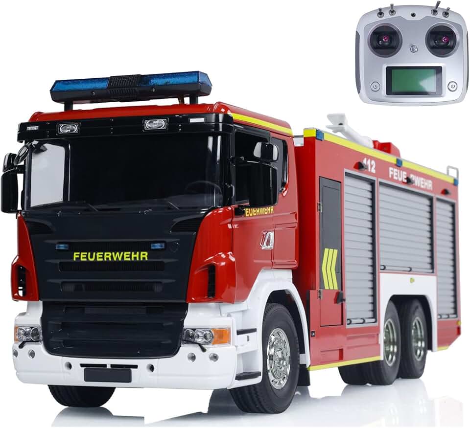 Toucan RC Hobby 1/14 6X4 Remote Control Fire Fighting Truck RC Fire Vehicles Model Lights Sounds