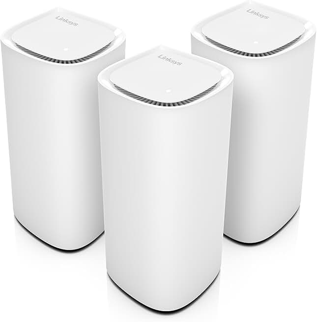 Linksys Velop Pro 7 WiFi Mesh System | Three Cognitive Tri-Band routers | 10 Gbps Speeds | 9,000 sq. ft. Coverage| Connect 200+ Devices | 3 Pack MBE7003 | 2023 Release