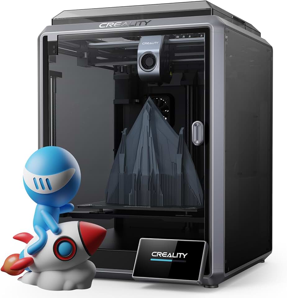 Official Creality K1 3D Printer, 600mm/s High-Speed 3D Printer with 32mm³/s Max Flow Hotend, Hands-Free Auto Leveling, Self-Test with One Tap, Dual Cooling, 8.66x8.66x9.84 inch