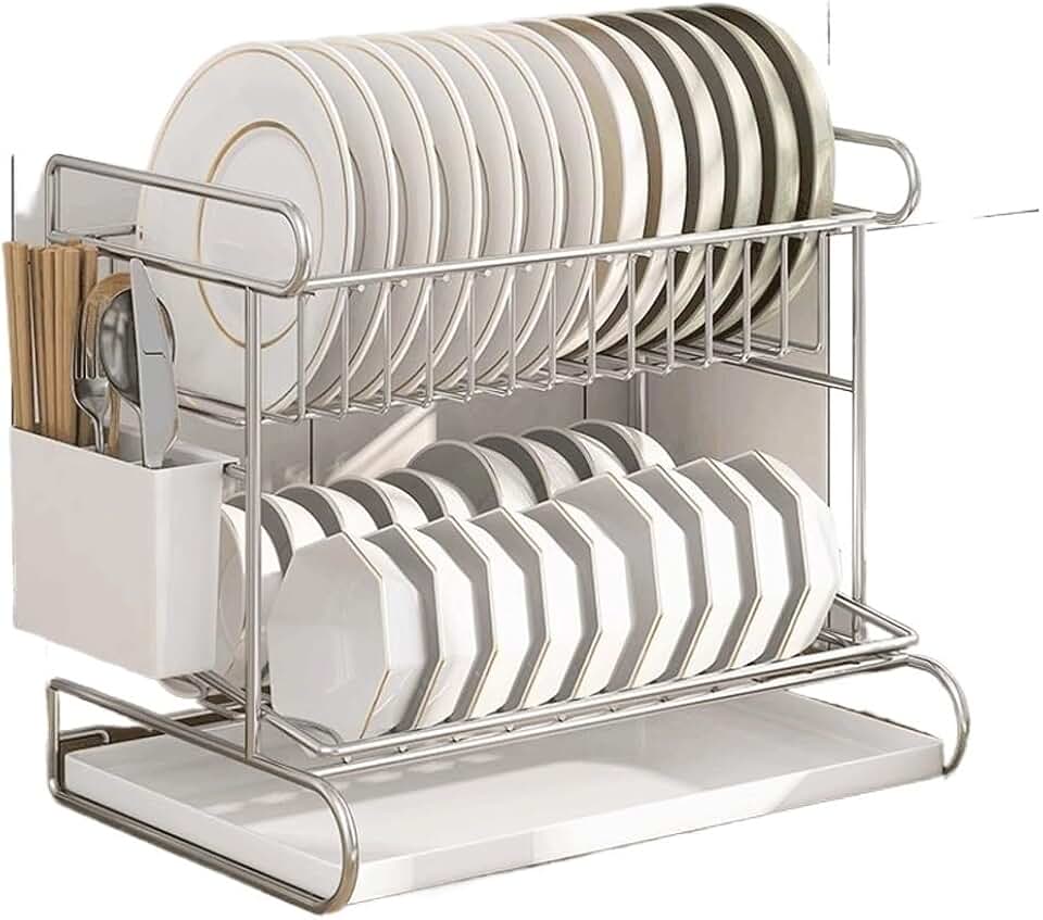 Dishes Organization Shelf Drainer Kitchen Cutlery Rack Plates Storage Holder Kitchenware Utensils