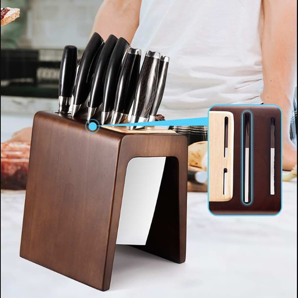 GYLXW Rubber Wood Kitchen Holder Kitchen Supplies Solid Wood Holder Holder Kitchen Utensil Storage Rack Large Holder(24 * 13.5cm)