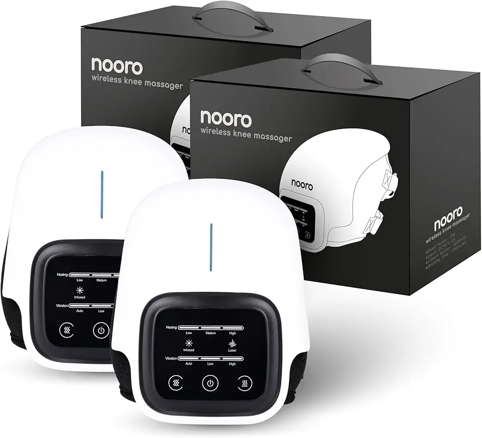 nooro Portable Knee Massager with Heat, Red Light, & Massage Therapy, Relax Tight Muscles and Helps Minor Joint Stiffness and Discomfort, Hands-Free Design
