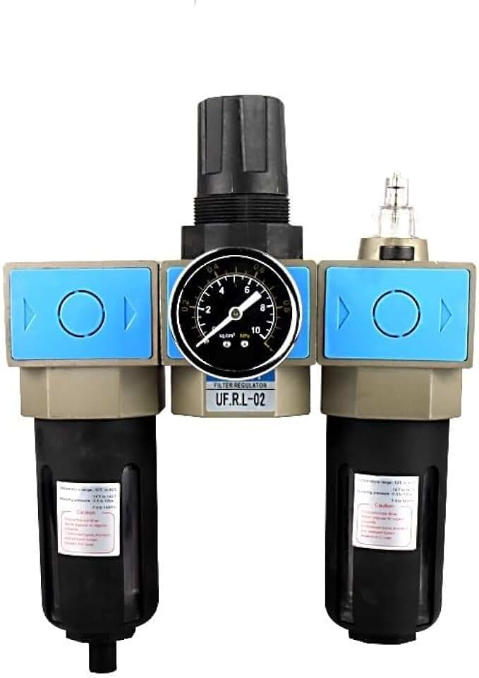 Pneumatic Triple Unit Air Source Processor 1/4 3/8 1/2 3/4 Inch AIR Filter Pressure Reducing Valve Oil Water Separator 1Pcs(1/4