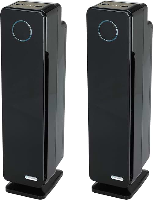 GermGuardian True HEPA Filter Air Purifier with UV Light Sanitizer,Eliminates Germs,Filters Allergies,Pollen,Smoke,Dust,Pet Dander,Mold,Odors,Quiet 28in 3-in-1 Air Purifier for Home AC5300B2PK