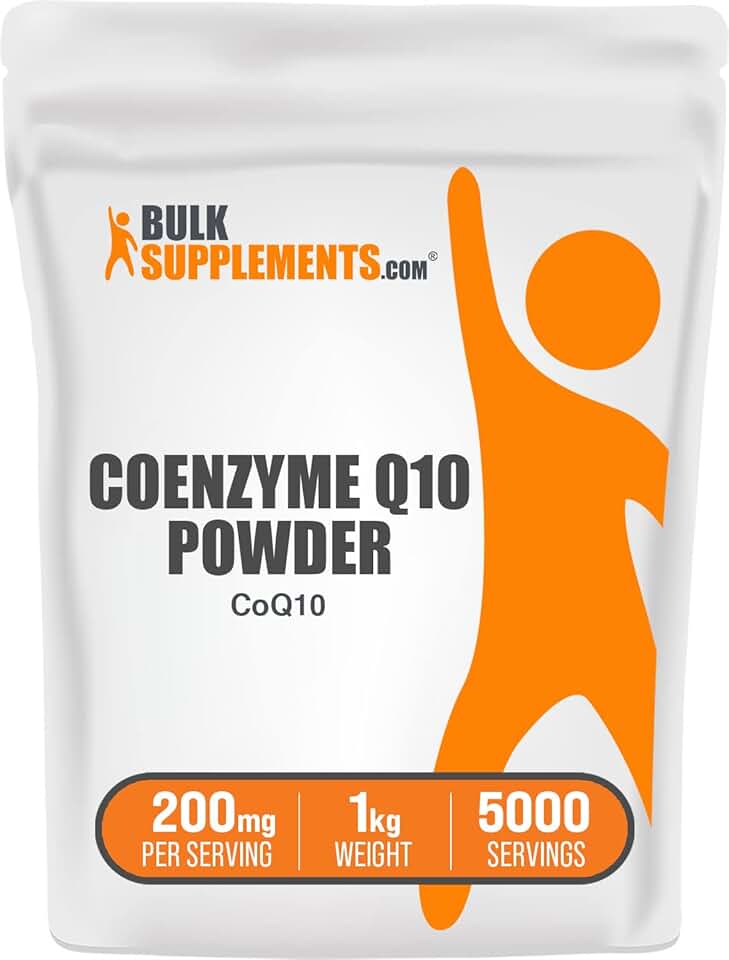 BulkSupplements.com Coenzyme Q10 Powder - CoQ10 Powder, CoQ10 200mg, CoQ10 Supplement - Heart Health Supplements, Gluten Free, 200mg per Serving, 1kg (2.2 lbs) (Pack of 1)