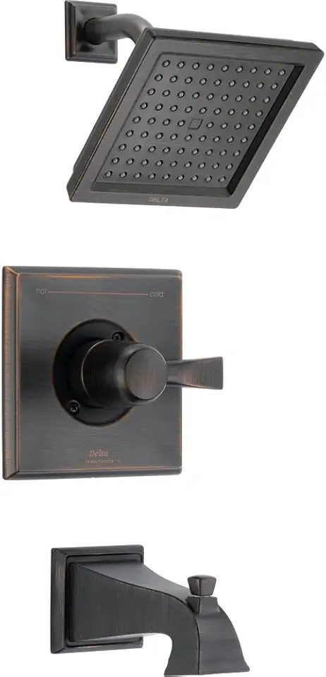 Delta Faucet Dryden 14 Series Single-Function Tub and Shower Trim Kit with Single-Spray Touch-Clean Shower Head, Venetian Bronze T14451-RB (Valve Not Included)