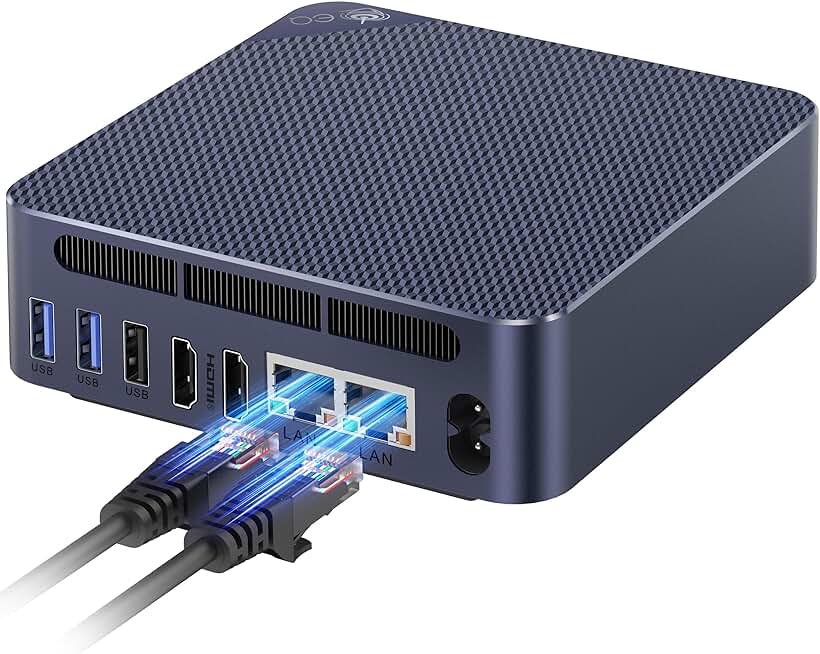 Beelink EQ13 Mini PC Intel N200(Up to 3.7GHz), 16GB DDR4 500G PCIE3.0 SSD Build-in Power Supply, Dual LAN Mini Computers Support 4K Dual HDMI Display/WiFi6/BT5.2/USB3.2/WOL Home/Office