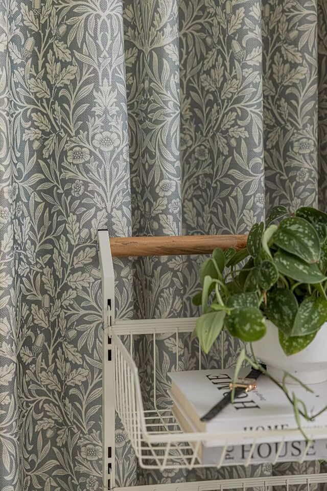 Farmhouse Curtains 96 inch Length 1 Panel for Living Room Bedroom, Cotton Linen Textured Curtains Light Reducing Draperies Room Darkening Window Treatments, Misty Grey (Pinch Pleated, 100