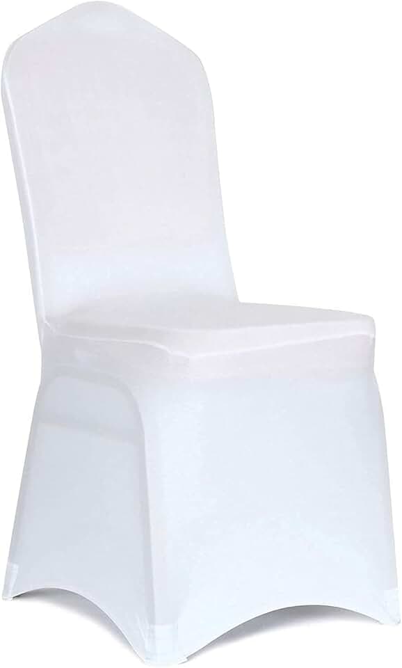 Obstal 100Pcs White Spandex Dining Room Chair Covers for Living Room - Universal Stretch Chair Slipcovers Protector for Wedding, Banquet, and Party