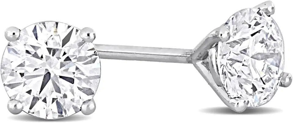 Lab-Grown Diamond Stud Earrings With Unique laser engraved Diamond ID, Set In Platinum, White Gold or Yellow Gold - D Color, VVS2 Clarity, IGI Certified Lab-Grown Diamonds - Available in 1, 2 CT TW